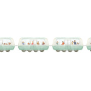 Frise papier peint intissé Train Journey vert d'eau - Once Upon A Time 3 - Casadeco - OUTT202987171