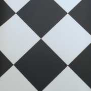 Sol PVC - Absolute T99 - damier noir et blanc diagonal - Beauflor - rouleau 4M