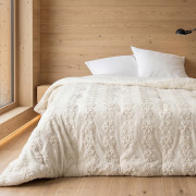 Jetée de Lit Flocon écru et crème - 230x250cm - Linder - 5138-29-835