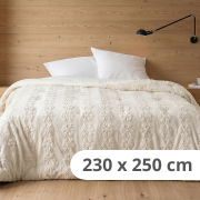 Jetée de Lit Flocon écru et crème - 230x250cm - Linder - 5138-29-835
