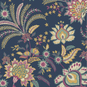 Papier peint intissé Hortense indigo - Maison de Famille - Casadeco - FAMI202685274