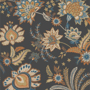 Papier peint intissé Hortense noir fusain - Maison de Famille - Casadeco - FAMI202689357