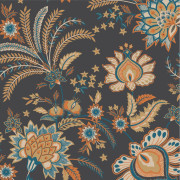 Papier peint intissé Hortense noir fusain - Maison de Famille - Casadeco - FAMI202689357