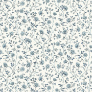 Papier peint intissé Victoire bleu porcelaine  - Maison de Famille - Casadeco - FAMI202696601