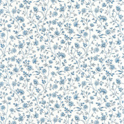 Papier peint intissé Victoire bleu porcelaine  - Maison de Famille - Casadeco - FAMI202696601