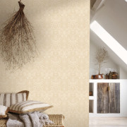 Papier peint intissé Boreal beige crème - Maison de Famille - Casadeco - FAMI202711200