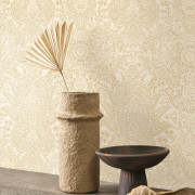 Papier peint intissé Boreal beige crème - Maison de Famille - Casadeco - FAMI202711200