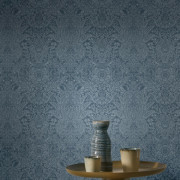 Papier peint intissé Boreal bleu classique - Maison de Famille - Casadeco - FAMI202716666