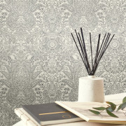 Papier peint intissé Boreal noir fusain - Maison de Famille - Casadeco - FAMI202719370
