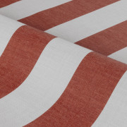 Papier peint vinyle sur intissé Beausoleil rouge carmin blanc pétale - Rayures - Casamance - 78061018