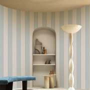 Papier peint vinyle sur intissé Azur givre greige - Rayures - Casamance - 78092548