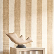 Papier peint vinyle sur intissé Opio paille - Rayures - Casamance -78124894