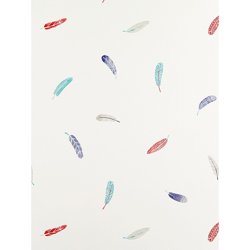 Papier Peint Plumes bleu - ARC-EN-CIEL - Casadeco - CFT25496318