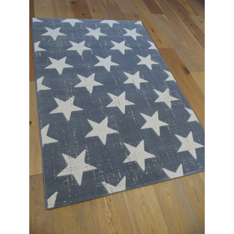 Tapis velours ras "Etoiles beige et gris" - Canvas BALTA 120x170