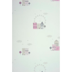 Papier peint Ville rose - ALICE ET PAUL - Casadeco - AEP28044325