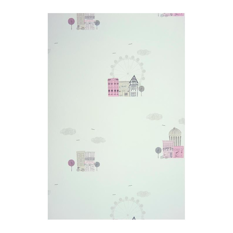 Papier peint Ville rose - ALICE ET PAUL - Casadeco - AEP28044325