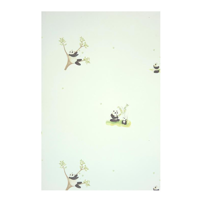 Papier peint ALICE et PAUL à motif panda noir - Casadeco