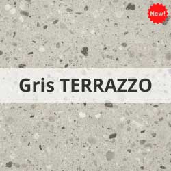 Couleur terrazzo gris pour des marches, contre-marches, bandes de chant et profilé pour escalier