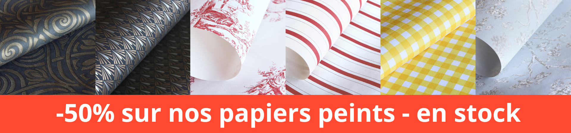 -50% sur nos papiers peints en stock - 2