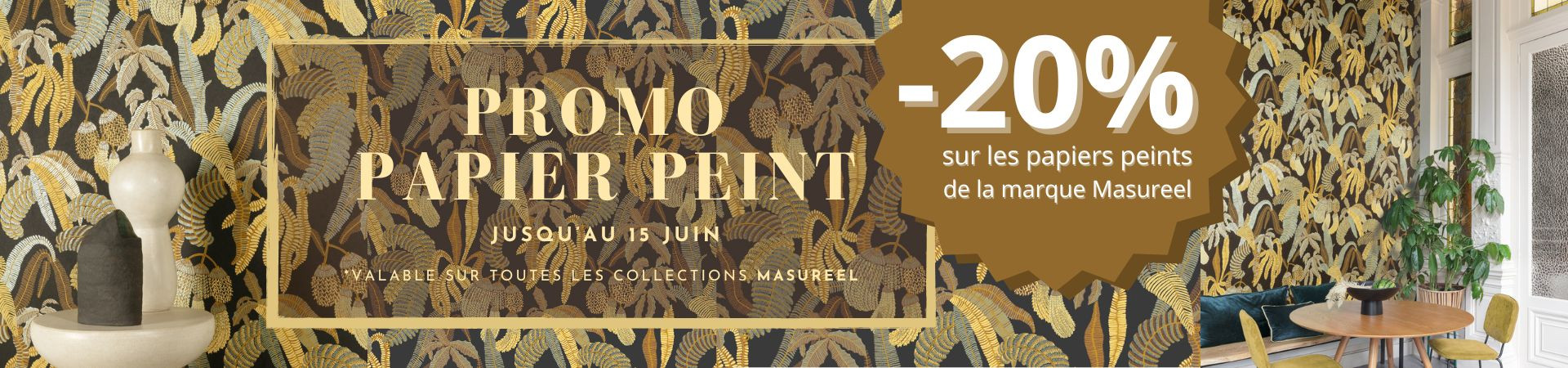 -20% sur les papiers peints et panoramiques de la marque Masureel