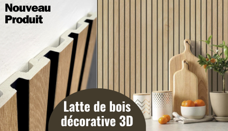 Panneau mural décoratif 3D - Latte de bois - Roble Nordik - V-Line